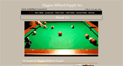 Desktop Screenshot of higginsbilliardsupply.com