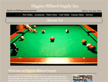 Tablet Screenshot of higginsbilliardsupply.com